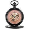 Montres De Poche Collection Montre Mécanique Pour Hommes Femmes Steampunk Squelette Fob Chaîne Pendentif Reloj Lisse Doré Or Montre De Poche