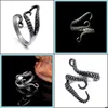 Band Rings Punk Gothic Octopus Finger Ring Jewelry Open Adjustable Size Drop Delivery Otqyu