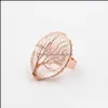 Cluster Rings Tree Pattern Wire Wrapped Stone Crystal Quartz Healing Chakra Apertura Rosa Blu Viola Naturale Per Donna Uomo Drop Deli Dhcjl