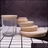 Drinkware Lid Wooden Mason Jar Lids 82Mm Environmental Reusable Wood Bottle Caps With Sile Ring Glass Sealing Er Dust Drop Delivery Dhbdq