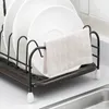 Dish Racks Iron Kitchen Drying Holder with Tray Tableware Storage Shelf Plate Drainer Cabinet kitchen Organizer 230111