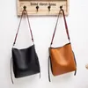 Evening Bags Large Bucket Shoulder Bag Women Purses And Handbags Luxury Designer Wide Strap Women's Messenger PU Leather Big Totes Black