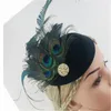 Hårklämmor Barrette Påfågel Fjäder Fascinator Bröllopsbröllop Huvudbonad Hatt Kvällsfest Keps Fedoras Pannband 230112