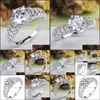 Кольцо с полосой кольца Crystal Finger Кольцо для женщин свадебные украшения доставки Otge6