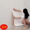 Wallpapers 2023 2m Long 3D Brick Wall Stickers DIY Decor Self-Adhesive Waterproof Wallpaper For Kids Room Bedroom Kitchen Home