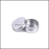 Packing Bottles 10Ml Aluminum Jar Tin Cans Empty Containers With Screw Lids For Cosmetic Candle Spices Candy Coffee Beans Diy Earrin Otoiq