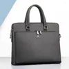 BROCKASES MÄNS Singel axel Messenger Handväska Business Casual Horisontell portfölj Fashion Bag Computer