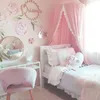 Toy Tents Round Pink/White/Gray Bed Canopy for Girl Baby Crib Bed Curtain with Lace Kids Play Tent House Dome Hanging Children Room Dossel 230111