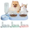 Cat Bowls Feeders Automatic Water Dispenser Pet Dog Food Container Drinking Raised Stand Tableware Waterer 230111