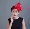 Berets Brand Fashion Woman Floral Sinamay Hair Association elegant Veil Schinator Feather Hat Hat Party Bride Clip European H 230112