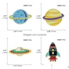 Pimler broşlar karikatür astronot uzay aracı roket broş pimleri set komik ufo gezegen alaşım boya çocuklar için mücevher hediye rozeti shir dhx19