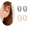 Boucles d'oreilles créoles Slovecabin 925 Sterling Silver 10 Color Huggie Earring Round CZ Minimal Delicate Design Gold Filled