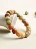 Bangle Natural Colorful Hand Carved Persimmon Bodhi Root Bead Bracelet Buddha Beads Bangles Prayer Wrist JewelryBangle