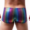 Caleçon en gros arc-en-ciel hommes Boxer sous-vêtements Sexy grand U convexe pénis poche mâle culotte taille basse boxeurs slips pour hommes