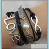 Bracelets de charme Bracelet en cuir Bracelets en gros pour bijoux Infinity Drop Livraison Dhqn2