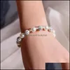 Nowa bransoletka z Pearl Ball Zestaw Diamentowe koraliki Prosty moda szambhala Akcesoria biżuterii dla kobiet Drop Bracelets Dheo4