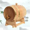 Drinking Straws Sts Wood Wine Barrel Oak Beer Brewing Equipment Mini Keg Beverage Turnover Bucket Large Capacity Storage Container D Dhivg