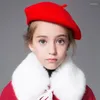 Beretten vrouwen meisjes baret hoed wol warme katoenen straat Franse hoeden vintage gewone doppen beanie stevige kleur elegante motorkap