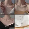 Naszyjniki wisiorek Dainty Butterfly Naszyjnik dla kobiet punkowy sier kolor warstwowy łańcuch koreański kruszy biżuteria mody 2022 pendant d dhfd2