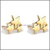 Stud Pentagram ￶rh￤ngen pl￤terade Sier/Gold Party Wedding Punk Earring Tassel Star Drop Leverans smycken DHD2K