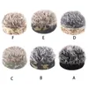 Berets Women Men Hip Hop Camouflage Brimless Beanie Cap With Funny Spiky Fake Hair Wig Vintage Melon Landlord Skull Hat Cosplay