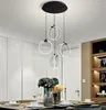 Pendant Lamps Modern Simple Light Luxury Transparent Guide Bar Round Square Single Three Or Four Restaurant Chandelier