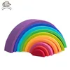Blocks Silicone Rainbow pour enfants Stacker Stacking Toy Baby Constructeur Montessori Games Toys Education Gift 230111