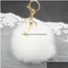 Keychains Lanyards 22 Styles Cute Key Rings Nice Variety 8Cm Pompom Keychain High Quality Bag Pendant Keyring Women Fashion Jewelr Dhu8P