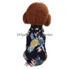 Собачья одежда одежда одежда для рубашки летнее пляжное жилет для домашних животных цветочная футболка гавайцы для маленькой большой крупной чихуахуа капля роду dhgarden dhao0