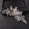 Bröllopshår smycken handgjorda silverfärg rosguld tiara kammar kristall brudtillgångsband 230112