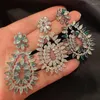 Bengelen oorbellen kubieke zirconia waterdruppel elegante daisy luxe mode voor vrouwen kristal hoogwaardige sieraden bruiloftsfeest cadeau