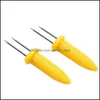 Bbq Outils Accessoires Supports De Maïs En Acier Inoxydable Sur L'épi Brochettes Fourchettes De Fruits En Plein Air Barbecue Fourchette Cuisine Outil Drop Delivery Dhp8O