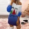 Lässige Kleider Weihnachtsfeier Herbst Winter Frauen Weihnachten Weihnachtsmann Mini Kleid Langarm O Hals Bodycon Vestidos