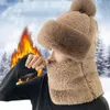 Bérets d'hiver en peluche pour femmes, ensemble de Ski en laine polaire, coupe-vent, écharpe épaisse, pulls chauds, chapeaux masqués