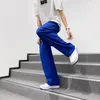 Pantaloni da uomo estivi a pieghe a 4 colori da uomo moda oversize casual in seta di ghiaccio pantaloni larghi da uomo giapponesi a gamba larga M-4XL