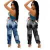 Jeans femme Casaul femmes pantalons survêtement couleur Patchwork ample Cargo longue automne haute rue vêtements pour tenue