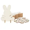 Fête de Pâques Lapin Ornement Découpé Au Laser Peinture DIY Lapin En Bois Enfants Jouets Printemps Événement Maternelle Fourniture