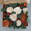장식용 꽃 결혼 제안 시뮬레이션 장미 상자 발렌타인 데이 선물 꽃 머리가 줄기 DIY 홈 플로럴 신부 장식