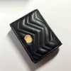 With box marmont Wallets Genuine Leather purses ID card holders classic flap luxurys designer mens Women fashion small Coin purses holder Interior Key Cover Wallet