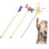 Zabawki dla kota plastikowa zabawka różdżka zabawka Dragonfly marchewka łapacza łapacza łapacza motyla z katakiem interaktywne dla kotów Kott