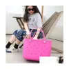 Jewelry Pouches Bags 38X13X32Cm Fashion Storage Beach Large Captity Color Summer Imitation Sile Basket Creative Portable Women Tote Dh0V5