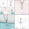 Pendant Necklaces Sier Necklace Imitation 925 Sterling Foe Women Wedding Jewelry Accessories Simated Pearls Drop Delivery Pendants Dh1Ob