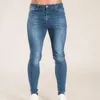 Heren jeans heren magere gewassen hiphop zomer dun streetwear casual zwart blauwe mannen slanke fit rekbiker potlood denim broek