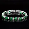 Bangle Simple Ellipse Green Zircon Armband Women Fashion Jewelry Bridal Banquet Ing Charm Lady Gift 20220223 T2 Drop Delivery DH8WS