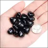 Stone Natural Black Onyx Ornaments Carved 15X10Mm Heart Chakra Reiki Healing Quartz Mineral Tumbled Gemstones Hand Home Decor Drop D Dh6V8