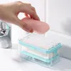 Bottiglie di stoccaggio Scatola di sapone per bucato multifunzionale Lavaggio a mani libere Supporto per barra di schiuma Dispenser per spazzola per la pulizia