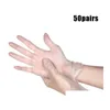 Disposable Gloves 50 Pairs Pvc Waterproof Clear For Household Cleaning Baking Oilproof Transparent Drop Delivery Home Garden Kitchen Dh3Oa