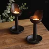 Candle Holders Household Black Candlestick Wedding Table Design Vintage Aesthetic Accessories Porta Candele Modern Home Decoration T50ZT
