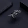 Trouwringen Jankelly Luxe Olive Leaf Twist Statement voor vrouwen Crystal Zirkon Dubai Bridal Finger Sieraden Verslaving