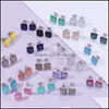 Stud Designer Square Resin Druzy Drusy Earrings Stainless Steel Handmade Studs For Women Jewelry Drop Delivery Dhh5I